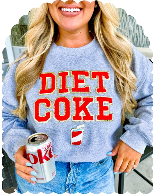 'Diet Coke' Letter Patch Crewneck Sweatshirt